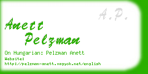 anett pelzman business card